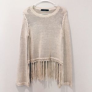 Fringe Bell Sleeve Sweater